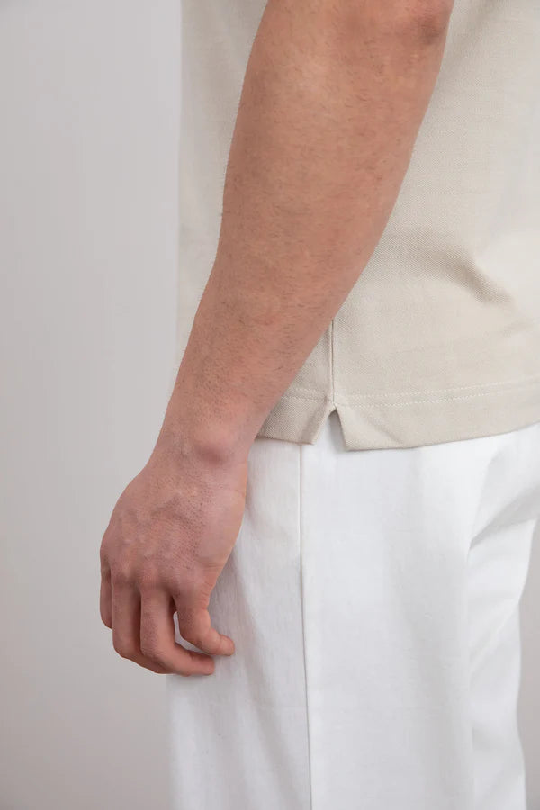 Beige Cotton-Pique Polo Shirt