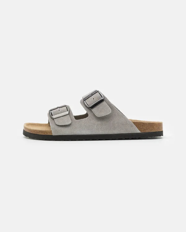Suede Sandals - Light Grey