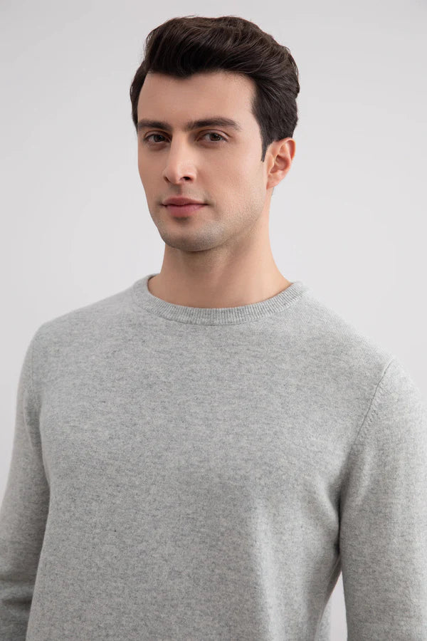 Grey Melange Crewneck Sweater